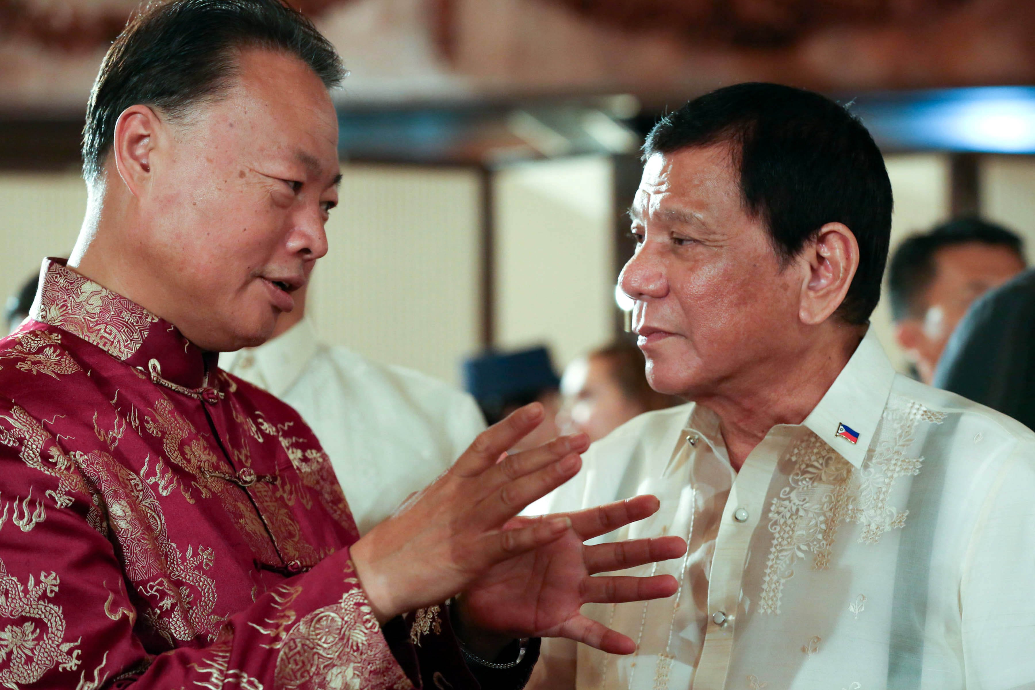 Pres. Duterte speaks with China Ambassador to Philippines Zhao Jianhua