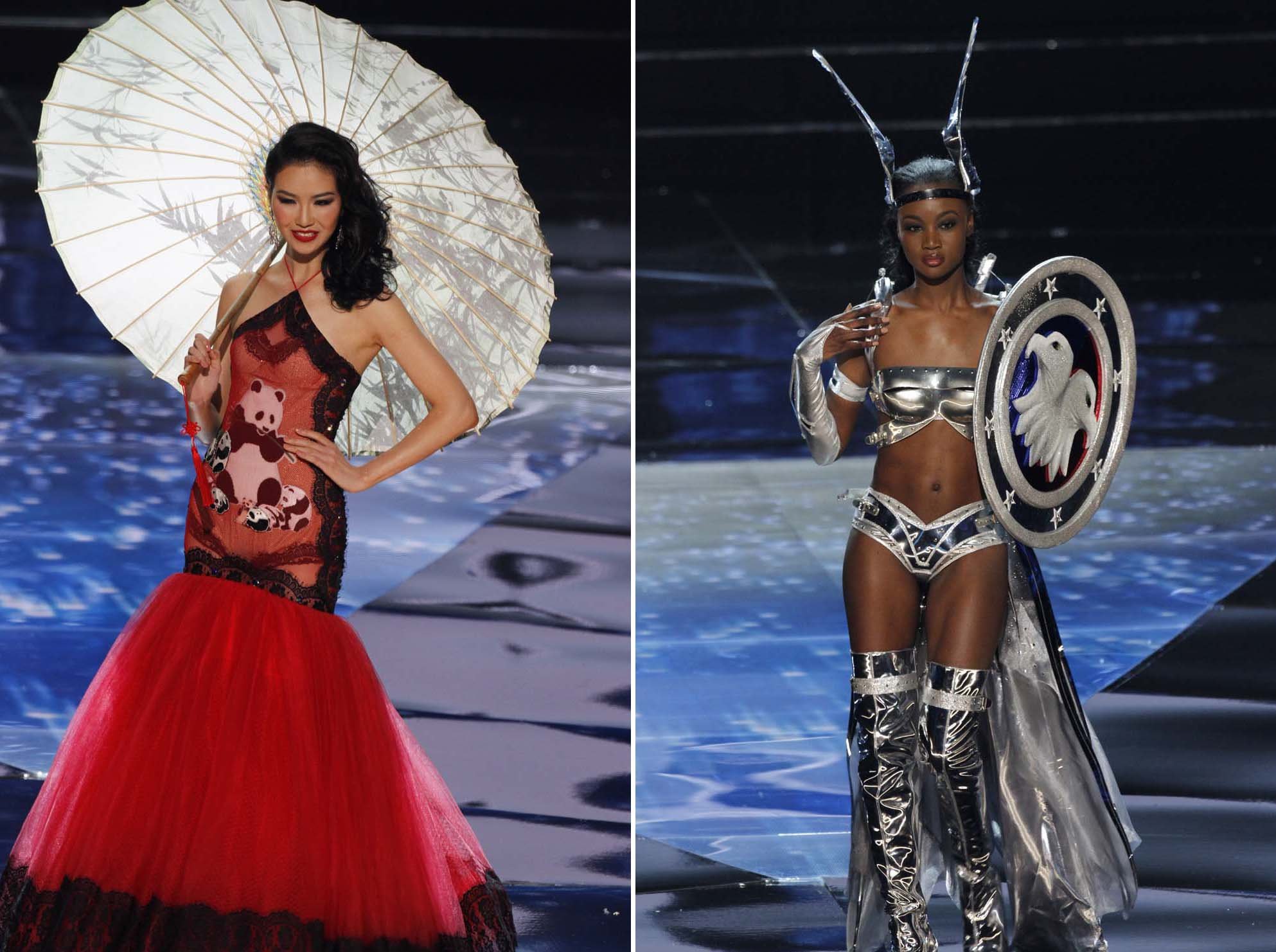 Miss Universe bets in their national costumes