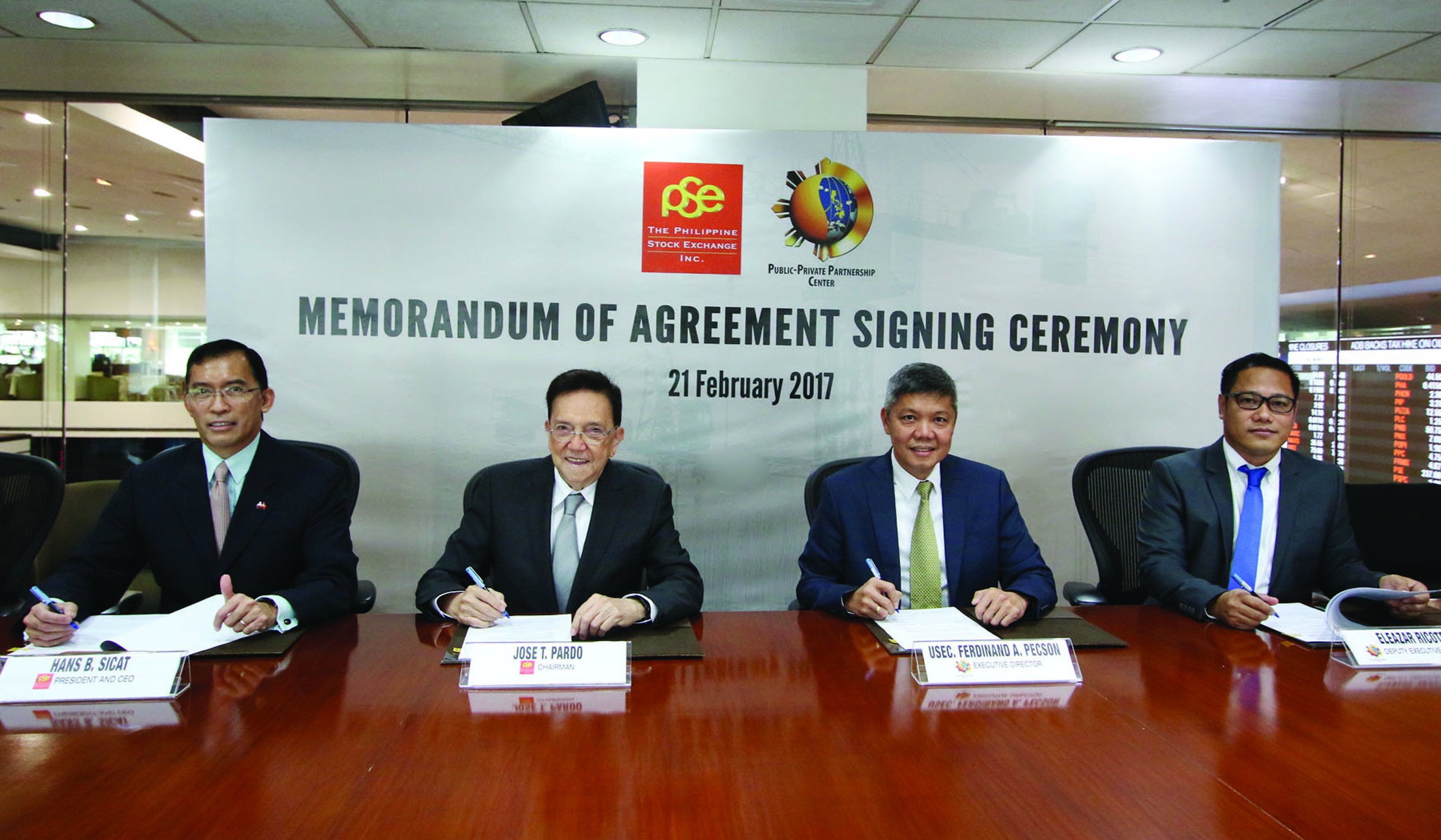 PSE, PPP Center sign MOA for PPP listing rules