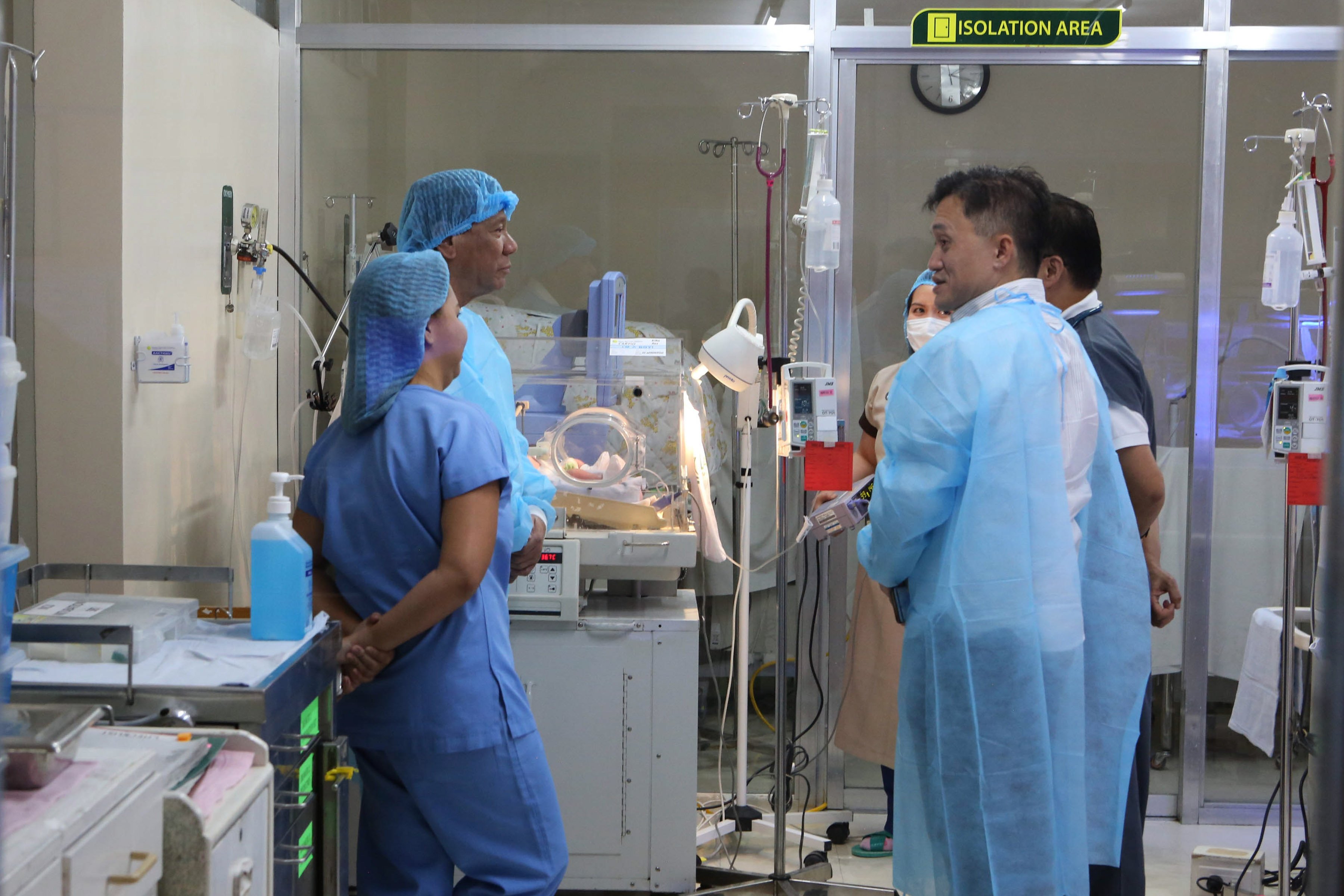 President Duterte visits newborn grandson at Davao Doctors Hospital