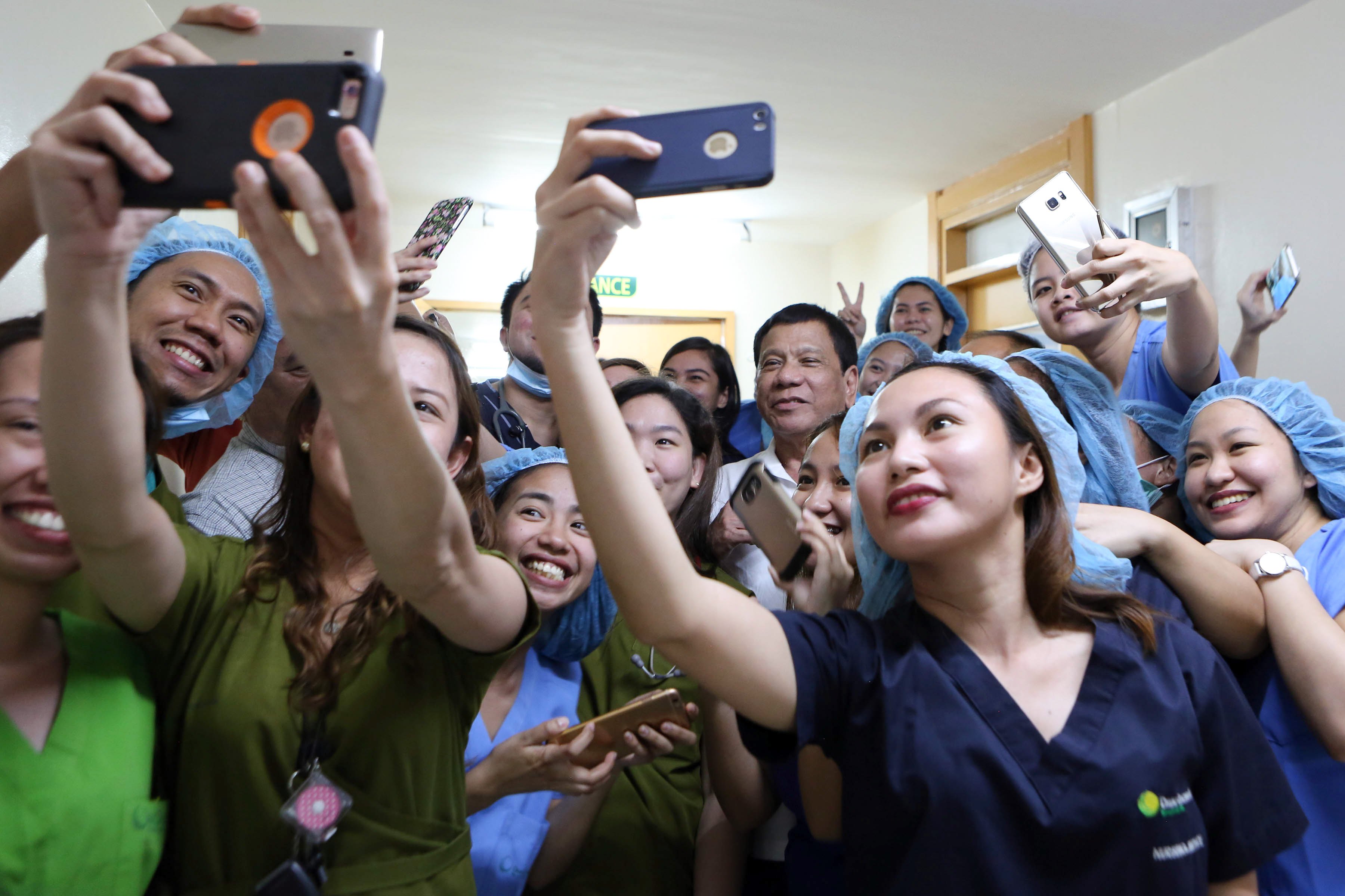 President Duterte visits grandson at Davao Doctors Hospital