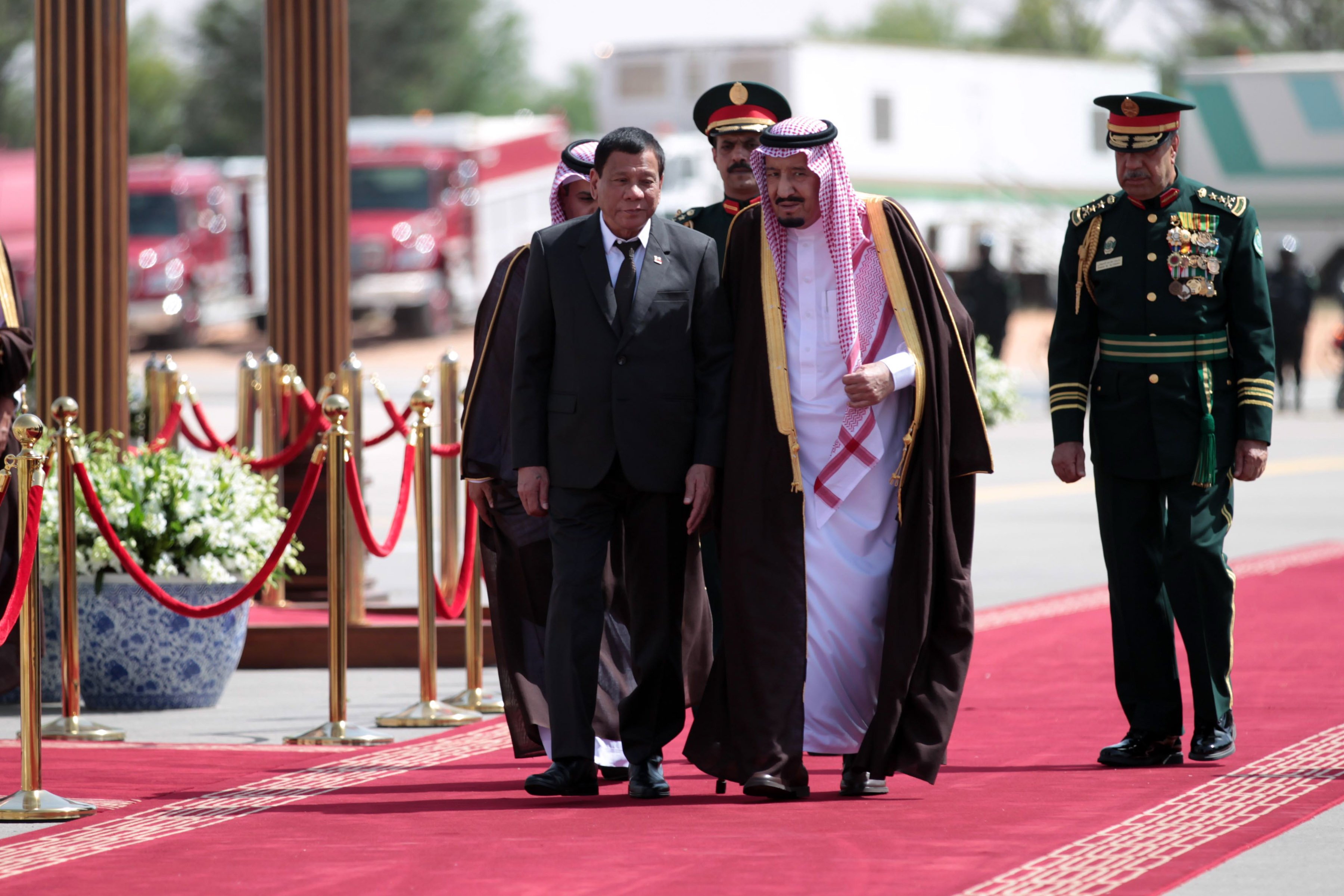 President Duterte is accompanied by King Salman bin Abdulaziz Al Saud