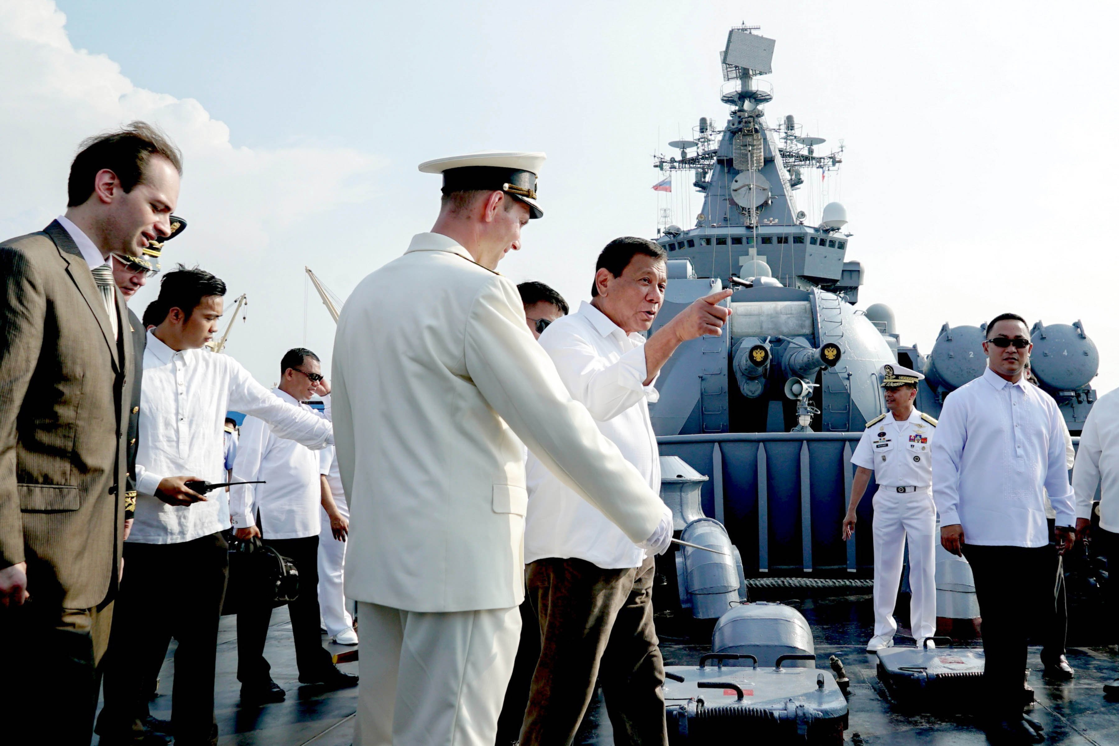 Pres. Duterte takes a tour of Russian cruiser 'Varyag'