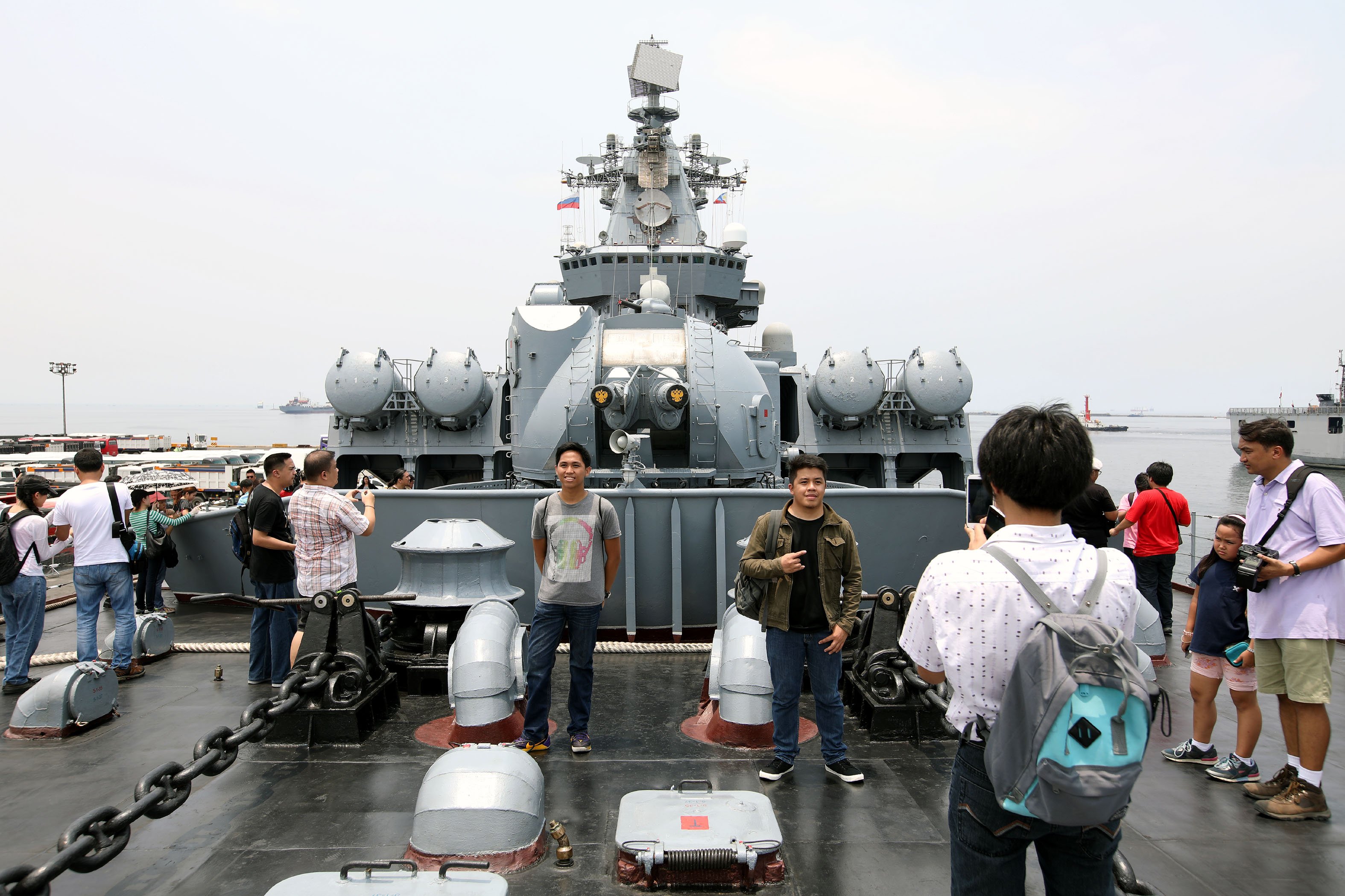 On board Russia's guided missile cruiser