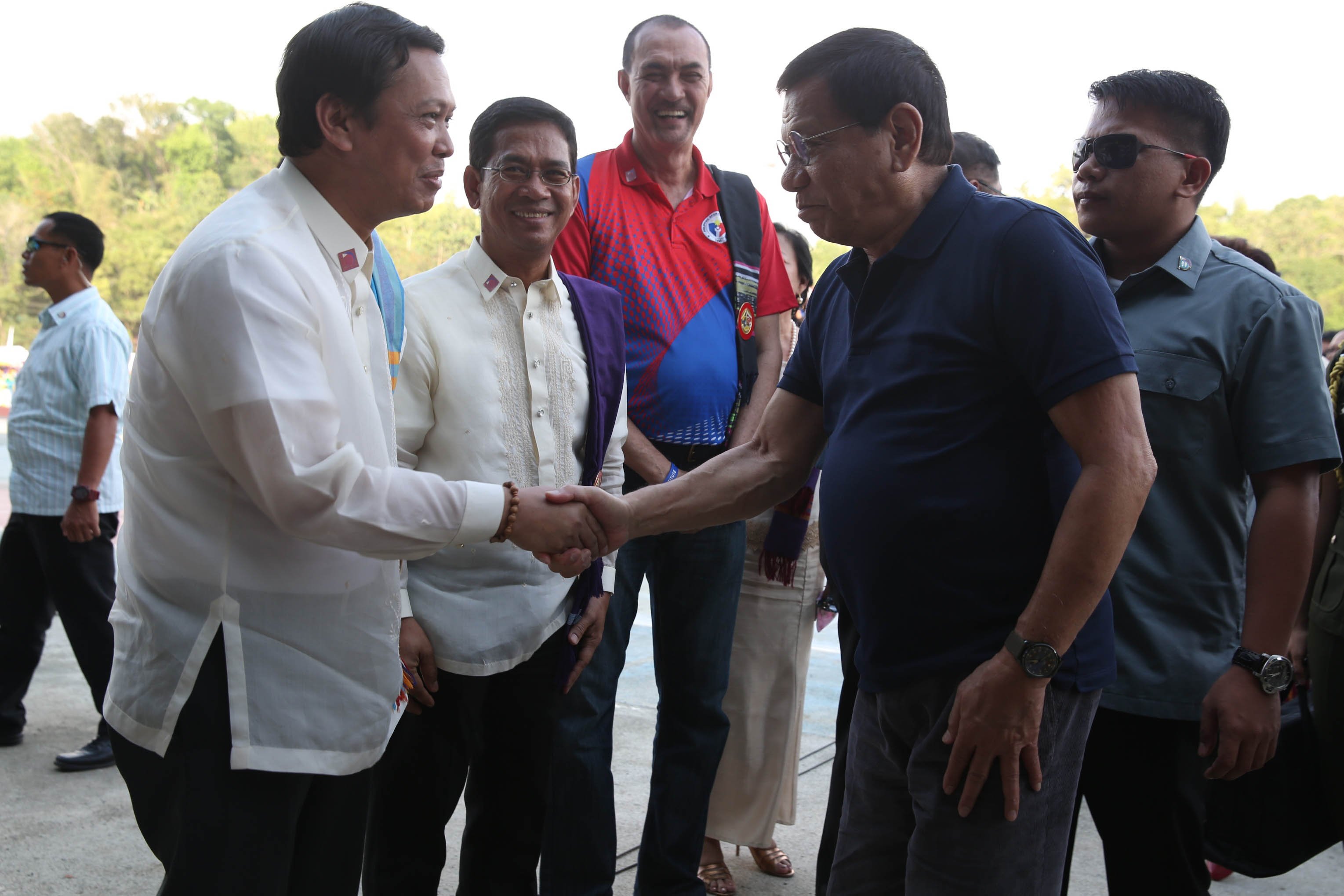 President Duterte arrives for opening of Palarong Pambansa