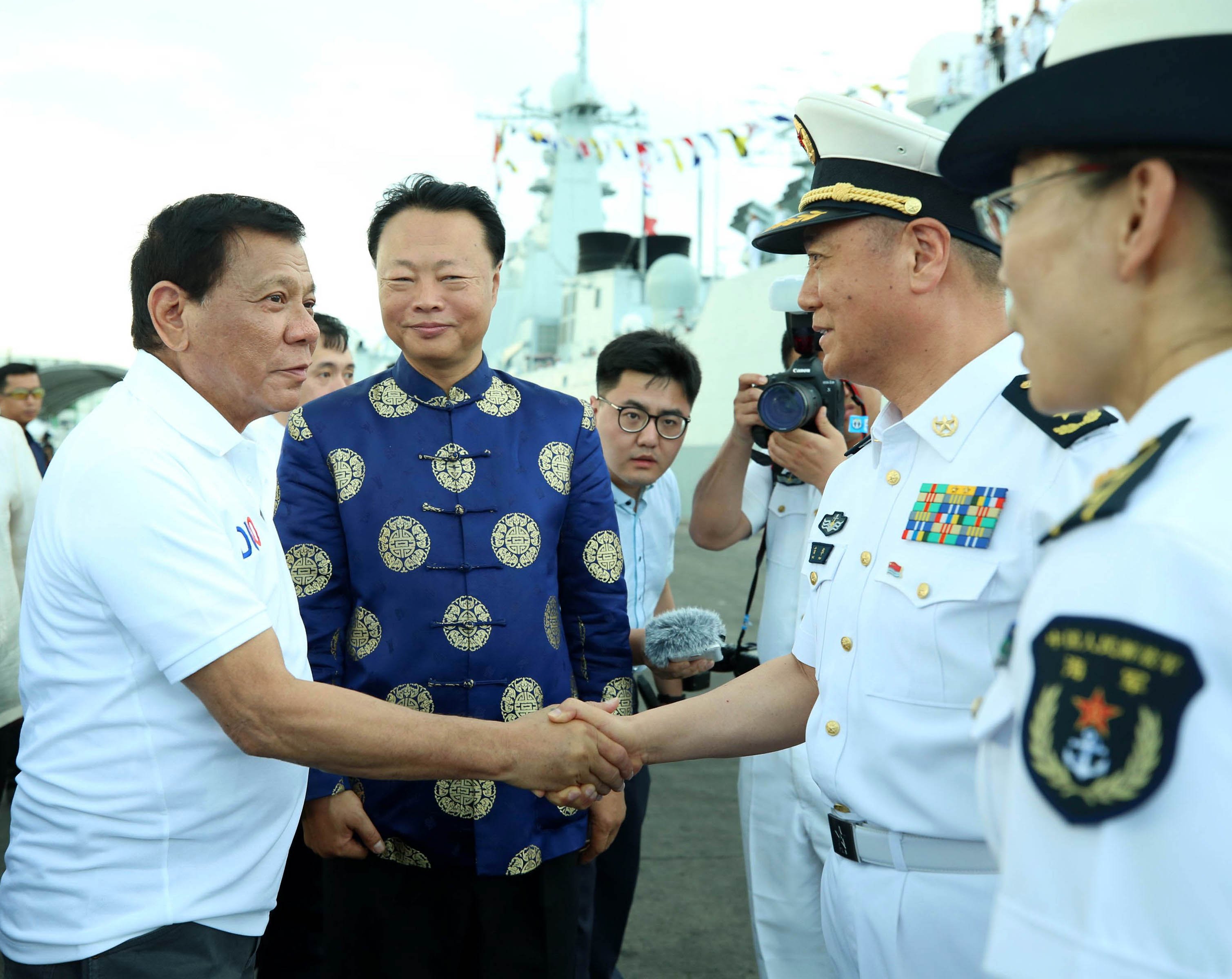 ON BOARD THE 'CHANG CHUN': Pres. Duterte visits Chinese Navy flagship destroyer