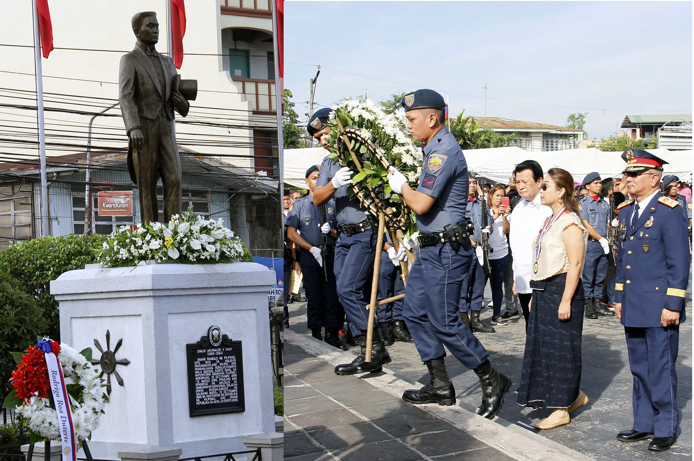 Wreath-laying ceremony at Aguinaldo statue in Bulacan