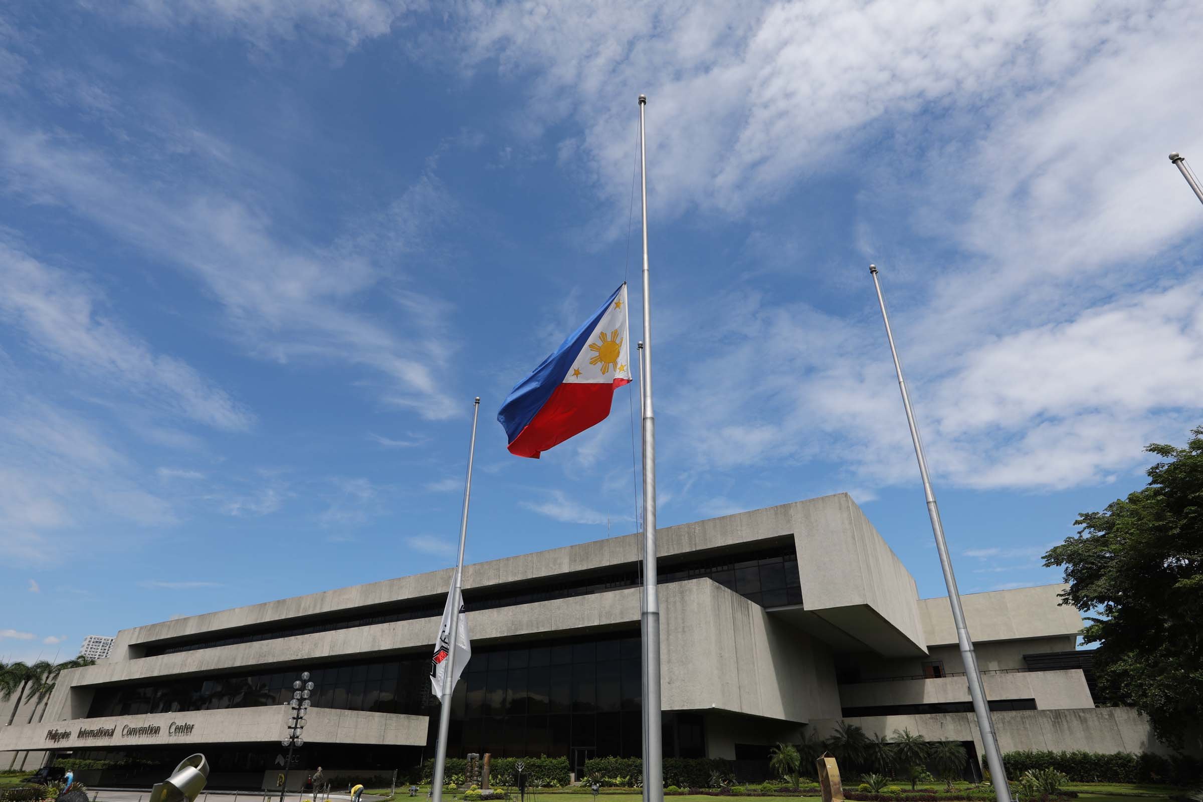 A TRIBUTE TO FALLEN HEROES. Government offices fly their flags at half-mast