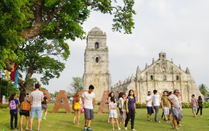 <p>HERITAGE SITE. <em>Tourists enjoy their visit to the San Agustin Church of Paoay, Ilocos Norte, which is a UNESCO-declared World Heritage Site. (Photo courtesy of the Provincial Government of Ilocos Norte.)</em></p>