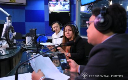 <p>SAP Bong Go in a radio guesting at the DZRH radio program 'Damdaming Bayan' on March 19, 2018. <em>(Presidential Photo)</em></p>