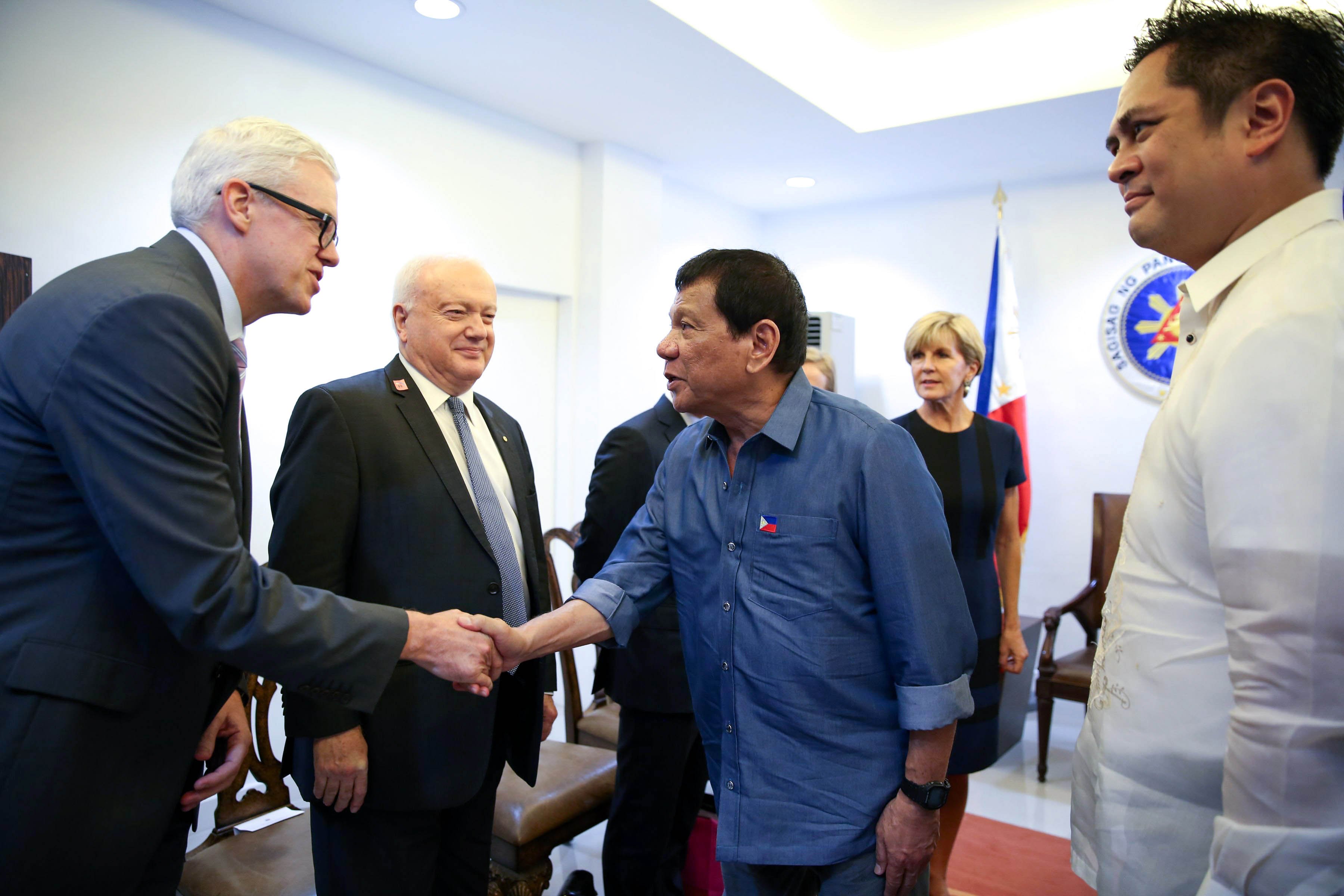 President Rodrigo Duterte welcomes Australian Counselor for Political and Public Affairs Richard Rogers