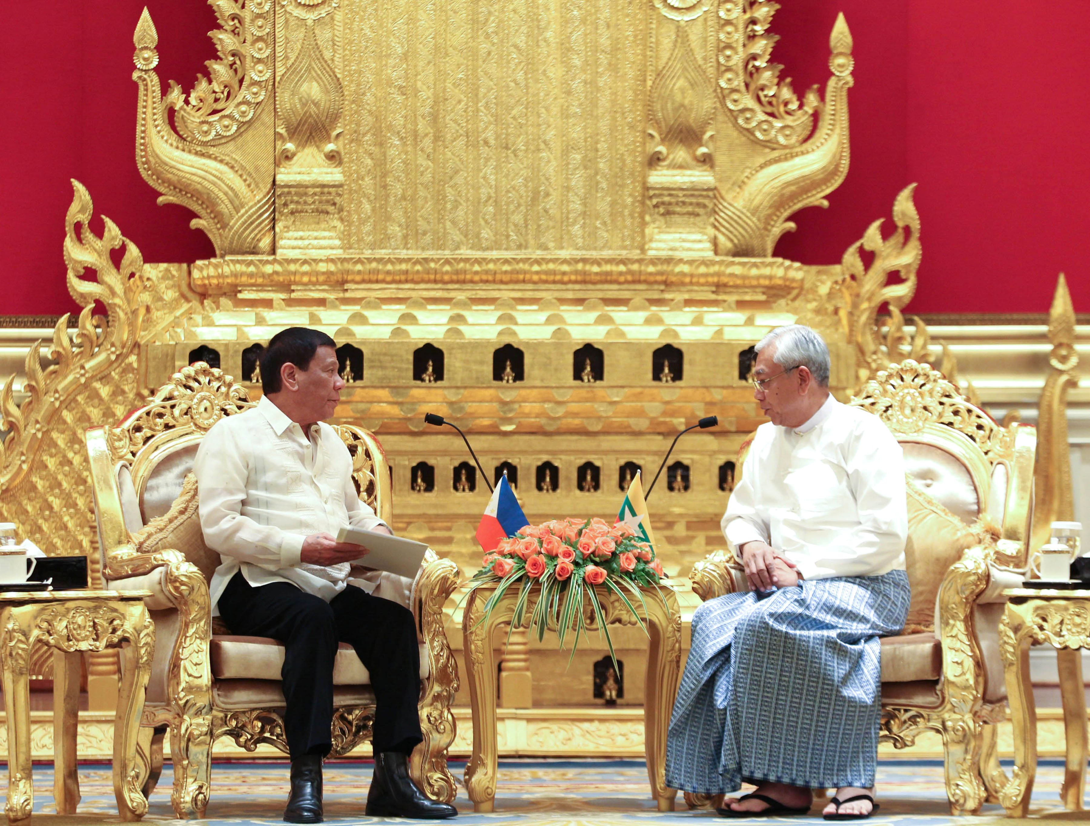PRRD meets with Myanmar President U Htin Kiaw at the Presidential Palace in Nay Pyi Taw, Myanmar