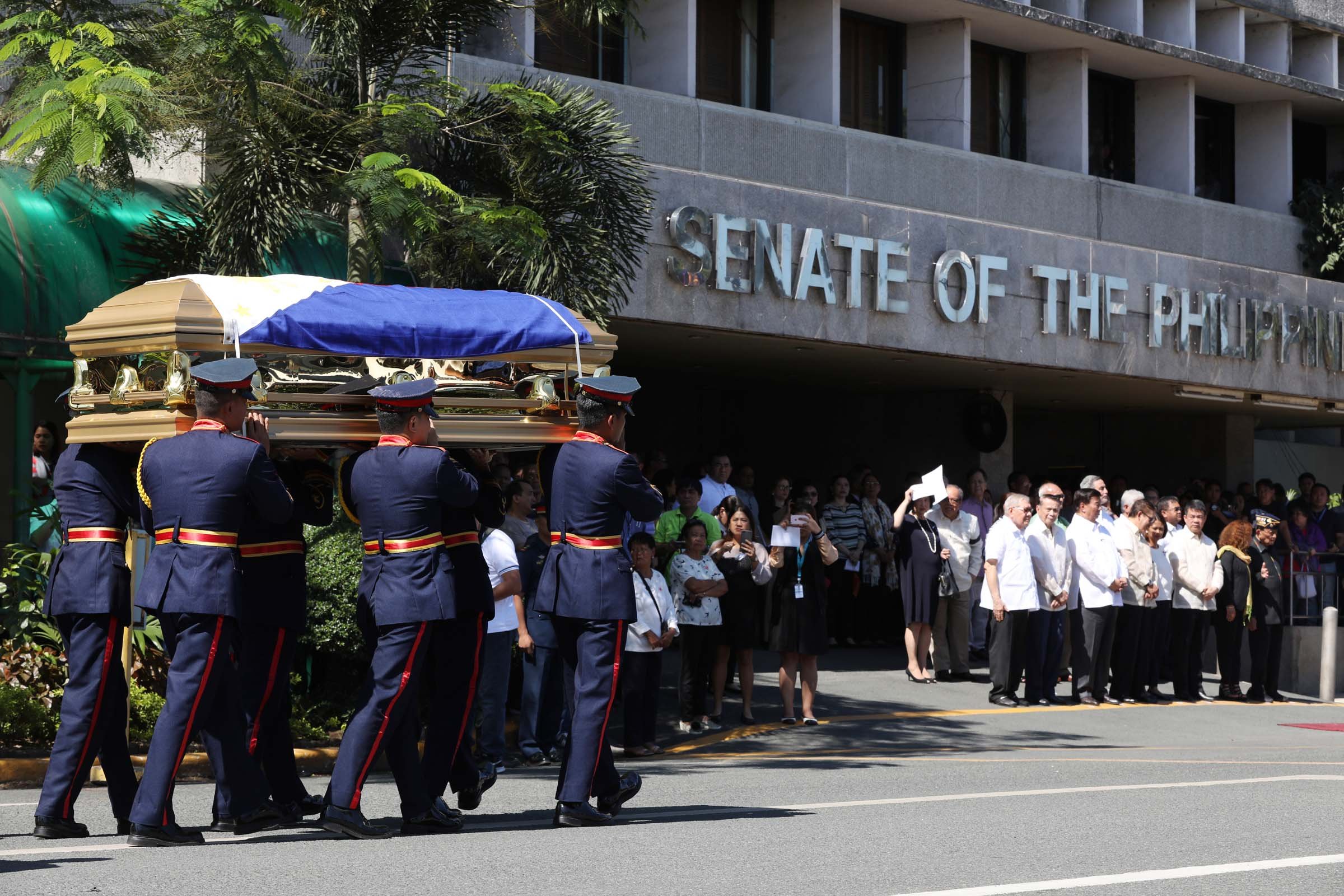 Remains of late Senator Leticia Valdez Ramos-Shahani brought to the Senate for necrological services